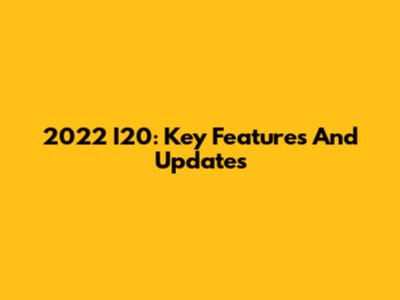 2022 I20: Key Features And Updates