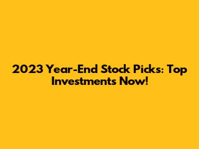 2023 Year-End Stock Picks: Top Investments Now!