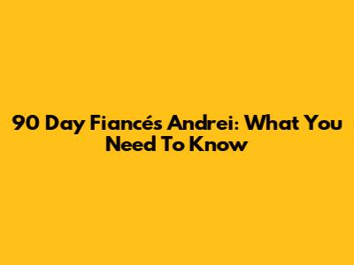 90 Day Fiancé's Andrei: What You Need To Know