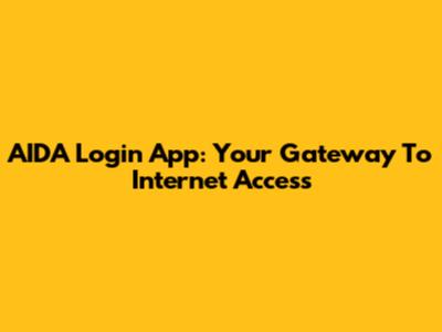 AIDA Login App: Your Gateway To Internet Access