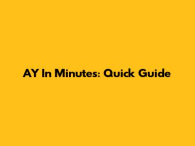 AY In Minutes: Quick Guide