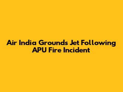 Air India Grounds Jet Following APU Fire Incident
