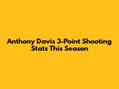 Anthony Davis' 3-Point Shooting Stats This Season