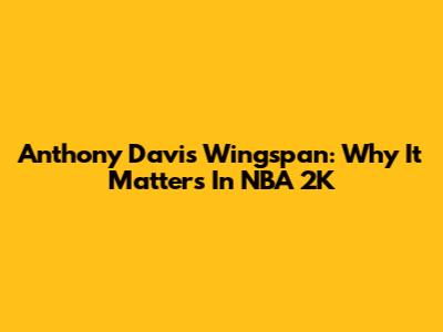 Anthony Davis Wingspan: Why It Matters In NBA 2K