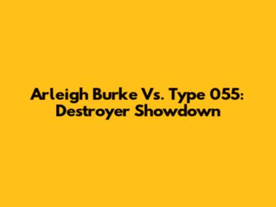Arleigh Burke Vs. Type 055: Destroyer Showdown