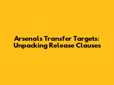 Arsenal's Transfer Targets: Unpacking Release Clauses