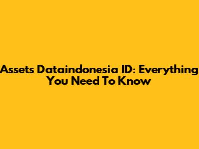 Assets Dataindonesia ID: Everything You Need To Know