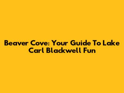 Beaver Cove: Your Guide To Lake Carl Blackwell Fun