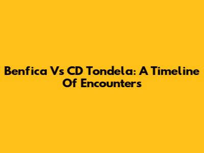 Benfica Vs CD Tondela: A Timeline Of Encounters