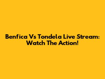 Benfica Vs Tondela Live Stream: Watch The Action!