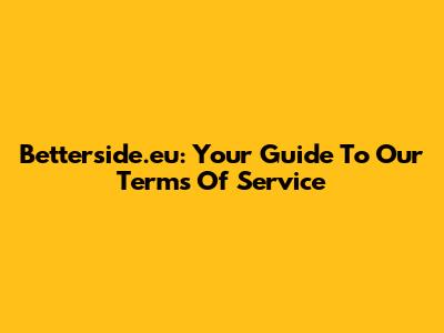 Betterside.eu: Your Guide To Our Terms Of Service