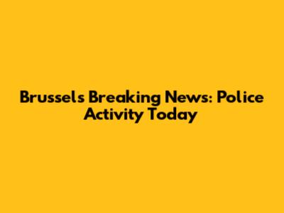 Brussels Breaking News: Police Activity Today