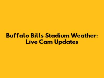 Buffalo Bills Stadium Weather: Live Cam Updates