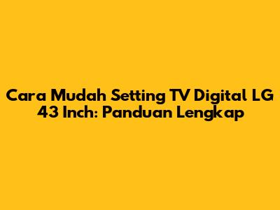 Cara Mudah Setting TV Digital LG 43 Inch: Panduan Lengkap