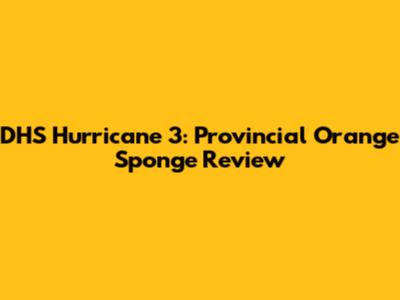 DHS Hurricane 3: Provincial Orange Sponge Review