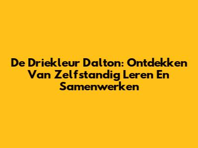 De Driekleur Dalton: Ontdekken Van Zelfstandig Leren En Samenwerken