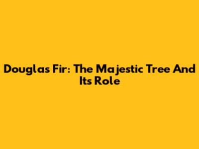 Douglas Fir: The Majestic Tree And Its Role