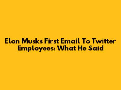 Elon Musk's First Email To Twitter Employees: What He Said