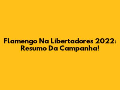 Flamengo Na Libertadores 2022: Resumo Da Campanha!