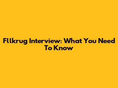 Fllkrug Interview: What You Need To Know