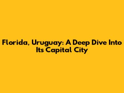 Florida, Uruguay: A Deep Dive Into Its Capital City