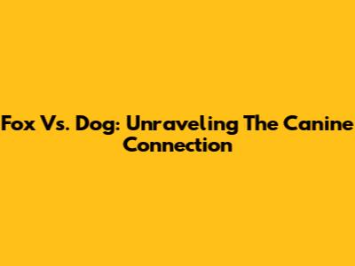 Fox Vs. Dog: Unraveling The Canine Connection