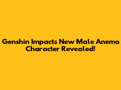 Genshin Impact's New Male Anemo Character Revealed!