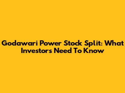 Godawari Power Stock Split: What Investors Need To Know
