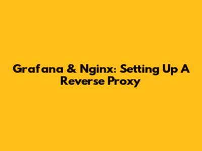 Grafana & Nginx: Setting Up A Reverse Proxy