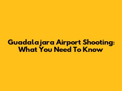 Guadalajara Airport Shooting: What You Need To Know