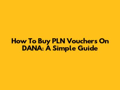 How To Buy PLN Vouchers On DANA: A Simple Guide