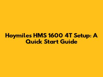 Hoymiles HMS 1600 4T Setup: A Quick Start Guide