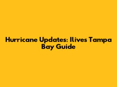 Hurricane Updates: Ilive's Tampa Bay Guide