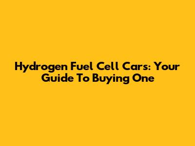 Hydrogen Fuel Cell Cars: Your Guide To Buying One