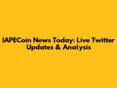 IAPECoin News Today: Live Twitter Updates & Analysis