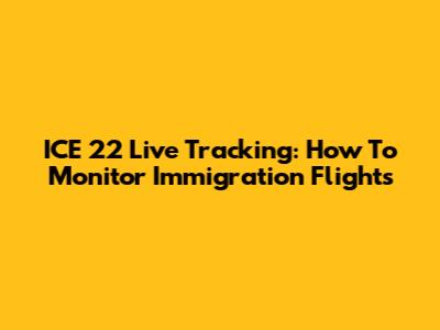 ICE 22 Live Tracking: How To Monitor Immigration Flights