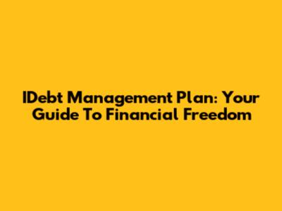IDebt Management Plan: Your Guide To Financial Freedom