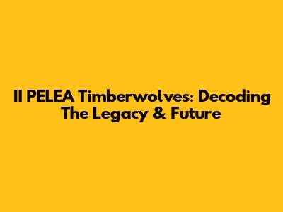 II PELEA Timberwolves: Decoding The Legacy & Future