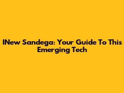 INew Sandega: Your Guide To This Emerging Tech