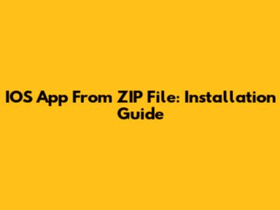 IOS App From ZIP File: Installation Guide