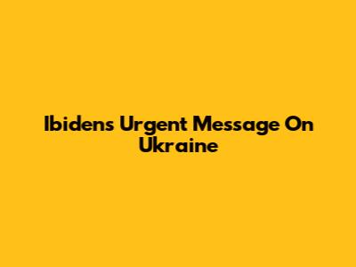 Ibiden's Urgent Message On Ukraine