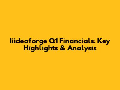 Iiideaforge Q1 Financials: Key Highlights & Analysis