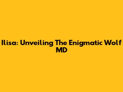 Ilisa: Unveiling The Enigmatic Wolf MD
