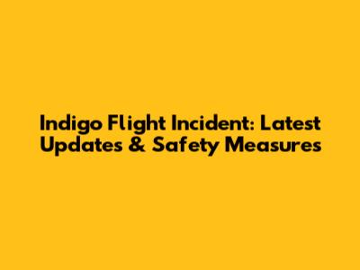 Indigo Flight Incident: Latest Updates & Safety Measures