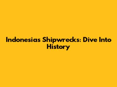 Indonesia's Shipwrecks: Dive Into History