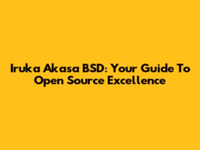 Iruka Akasa BSD: Your Guide To Open Source Excellence