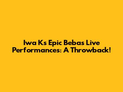Iwa K's Epic 'Bebas' Live Performances: A Throwback!