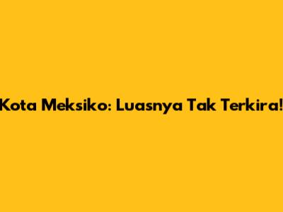 Kota Meksiko: Luasnya Tak Terkira!