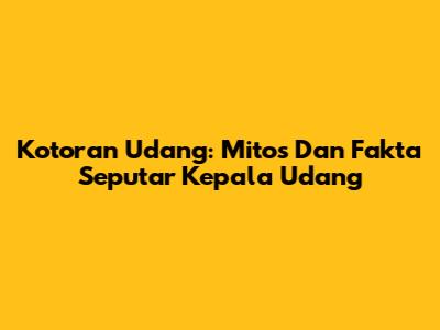 Kotoran Udang: Mitos Dan Fakta Seputar Kepala Udang