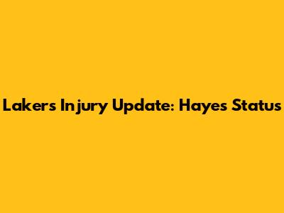 Lakers Injury Update: Hayes' Status